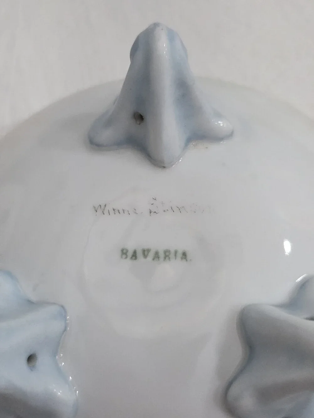 Pair Of Bavarian Porcelsin Hand Painted Dresser Jars 1890's - 1920's Signed